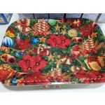 Téglalap alakú karácsonyi mintás kínálótál