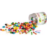 LENA Színes fa gyöngyfűző készlet műanyag tárolóban 438 db-os