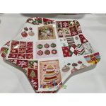 Csillag alakú műanyag kínálótál, karácsonyi mintával