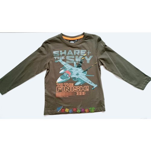 Planes-Repcsik hosszú ujjú póló khaki színben