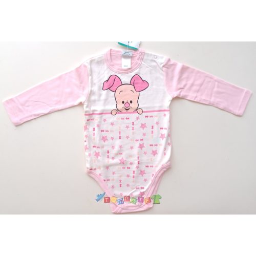 Micimackó hosszú ujjú body, Malacka mintával