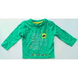 Szörnyecske mintás hosszú ujjú póló zöld színben